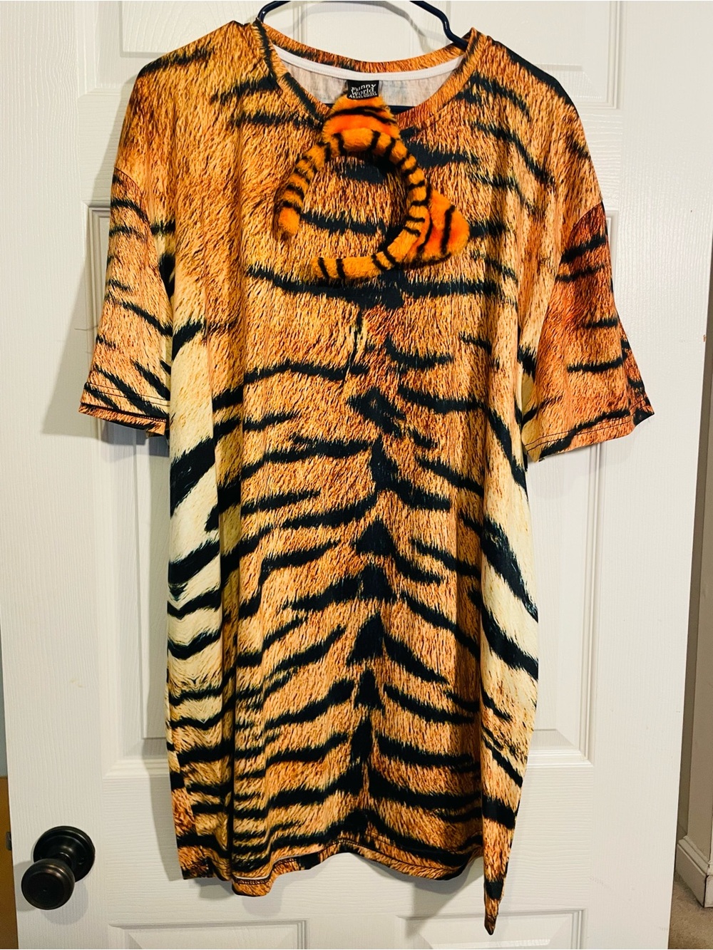 Tiger Print Orange and Black T Shirt.